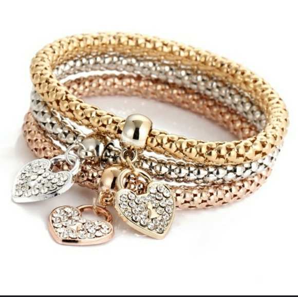 Jewelry - Rhinestone Heart Bracelets